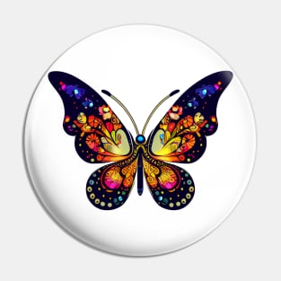 Colorful butterfly with abstract patterns Pin