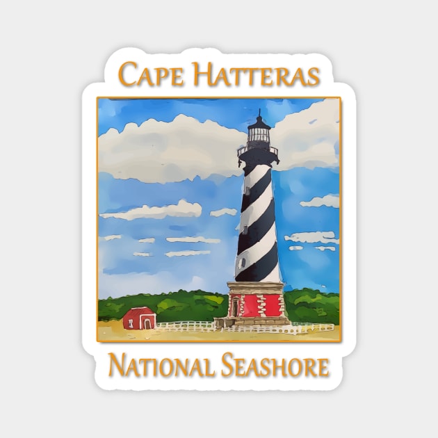 Lighthouse on Cape Hatteras National Seashore Magnet by WelshDesigns