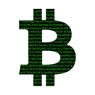 Bitcoin symbol BTC cryptography green computer code T-Shirt