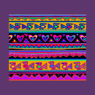 Ethnic Folk Art Valentines and Birds T-Shirt