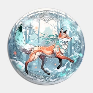 Fox in Winter Wonderland Pin