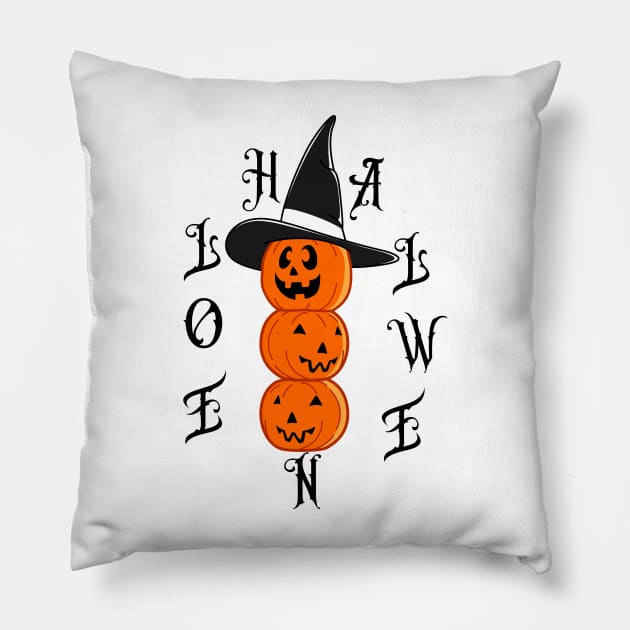 Halloween pumpkin faces Pillow by TotaSaid