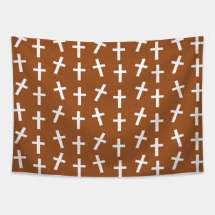 Christian cross Jesus brown Easter pattern Tapestry