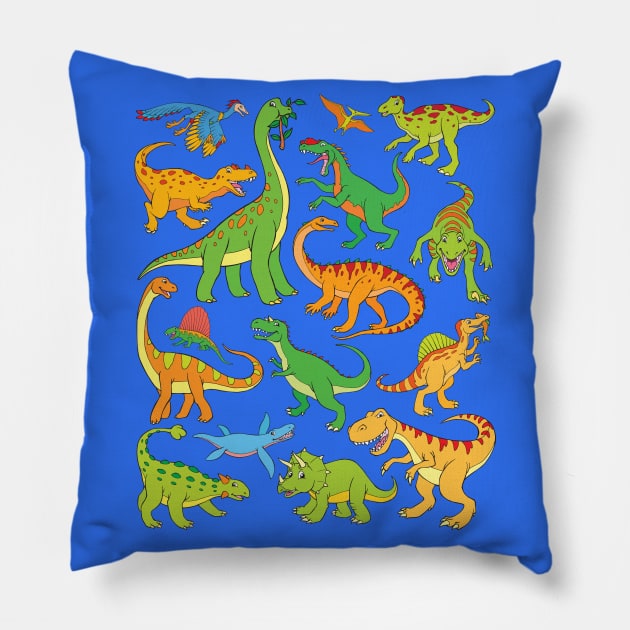 Dinosaur Design for Kids Pillow by samshirts