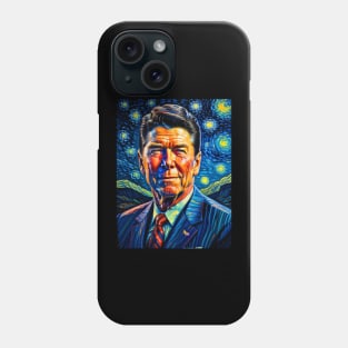 Ronald Reagan in starry night Phone Case