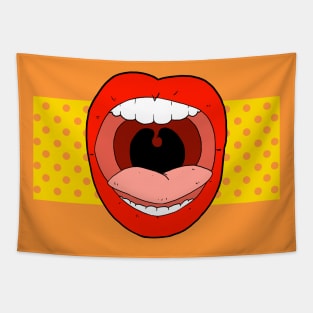 Pop art mouth Tapestry