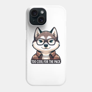 Hipster Husky Dog with Glasses Phone Case