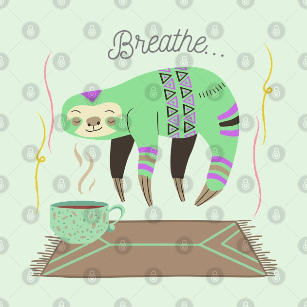 Transcendent Sloth with Coffee - Breathe by HalfPastStarlight