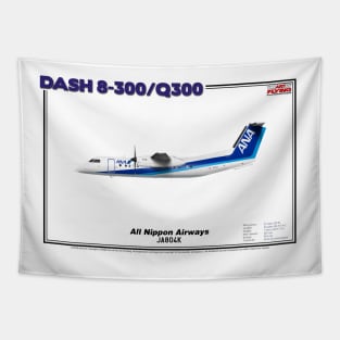 DeHavilland Canada Dash 8-300/Q300 - All Nippon Airways (Art Print) Tapestry