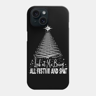 Funny Christmas All Festive Vintage Sarcastic Xmas Tree Phone Case