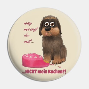 Hund mit Kuchen Pin