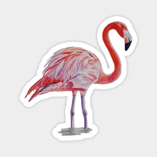 Pink Flamingo Painting (no background) Magnet