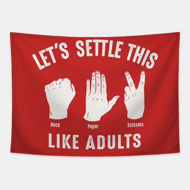 Let's Settle This Like Adults Rock Paper Scissors Tapestry by Alema Art