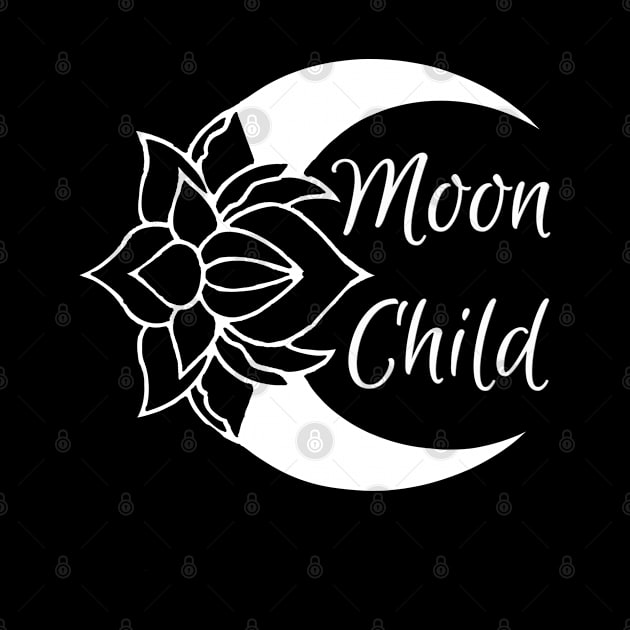 Moon Child Crescent Moon (White) by TheCoatesCloset