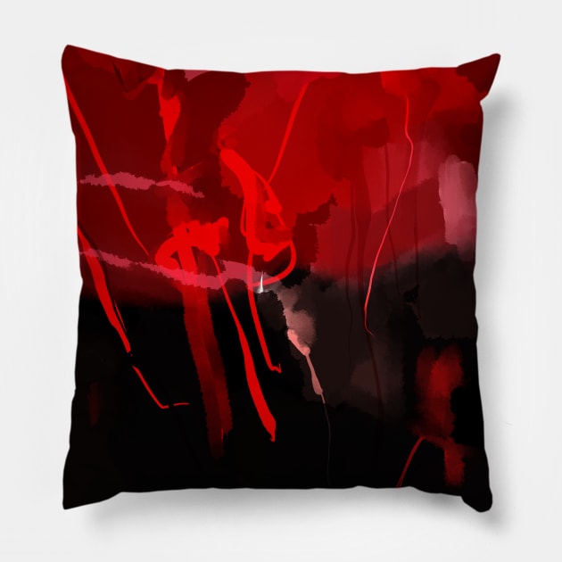 Red abstract 2 Pillow by sukhpalgrewal