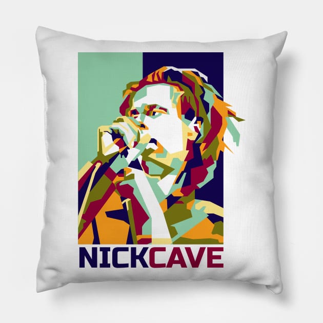 Abstract Nick Cave In WPAP Pillow by smd90