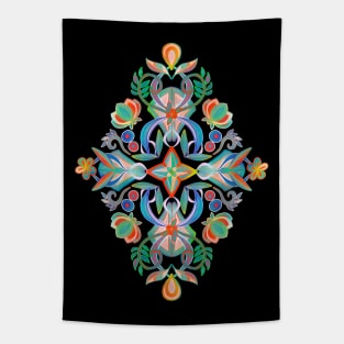 Modern Folk in Jewel Colors Tapestry