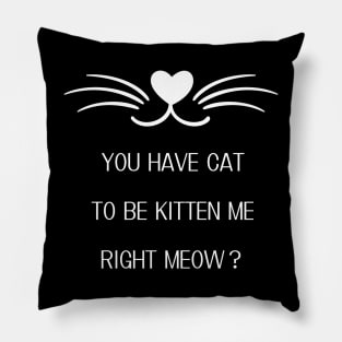 Cat T-Shirt - You Have Cat To Be Kitten Me Right Meow ? Cat Person Lady Funny T Shirt Pillow