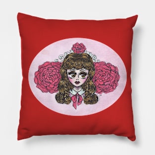 Girl & Roses Pillow