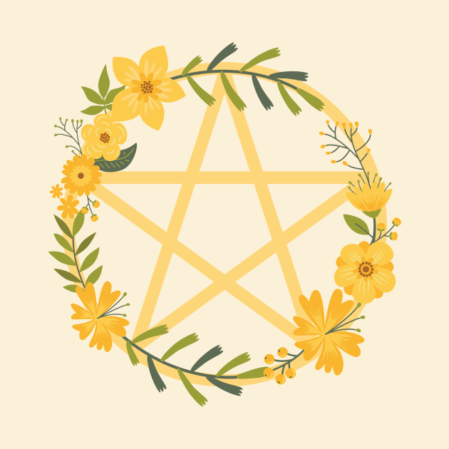 Spring Floral Pentacle Design Cheeky Witch® by Cheeky Witch