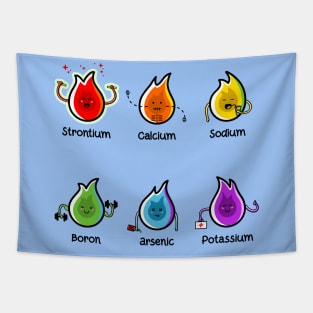 Flaming Elements Science Tapestry