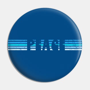 Retro Blue Stripes Peace Pin