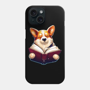 Corgi reading book Phone Case