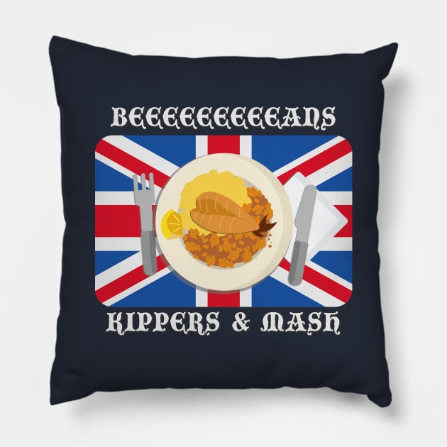 Beans, Kippers & Mash Pillow by Off Book The Improvised Musical Merch Shop