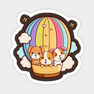 3 Puppies in a Balloon Magnet