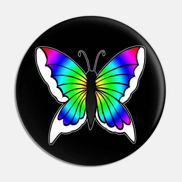 Rainbow Butterfly Pin by julieerindesigns