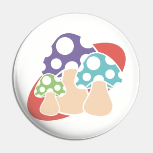 Polka Dot Mushroom Trio Pin