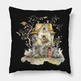 Goblincore house creepy cute house Pillow