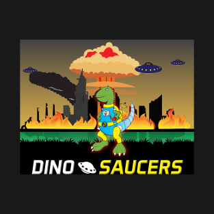 Dinosaur with Flying Saucers T-Shirt