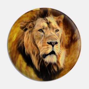 Lion portrait Pin