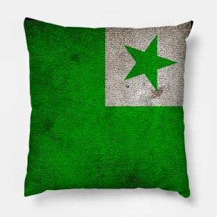 Distressed Esperanto Flag Pillow