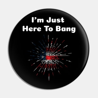 Funny Fourth of July 4th of July I'm Just Here To Bang Pin