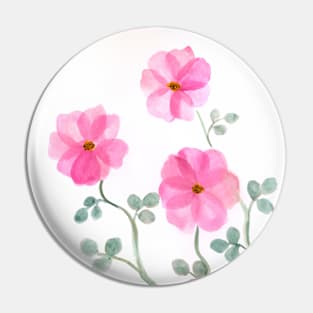 Pink blossom floral botanical watercolor Pin