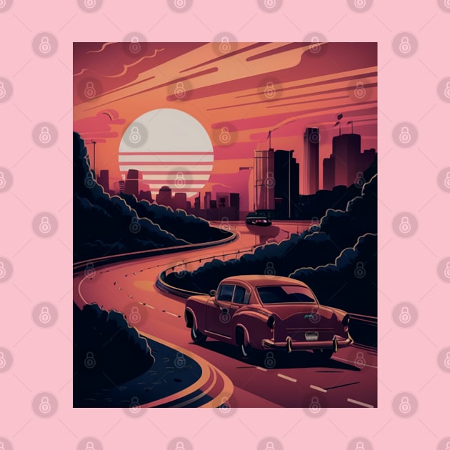 vintage aesthetic retro sunset classic car vibes by NIKA13