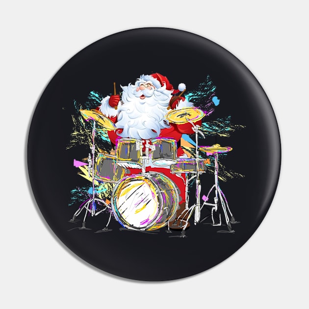 Christmas Santa Claus Playing Drums Pin by Daysy1