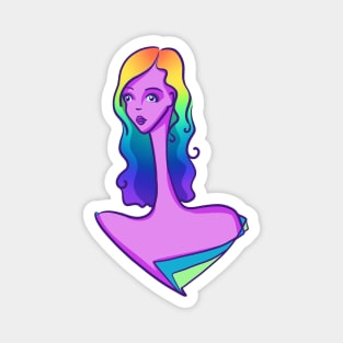 Rainbow-Haired Lady Magnet