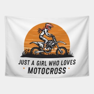 Just A Girl Who Loves Motocross. Motocross Tapestry