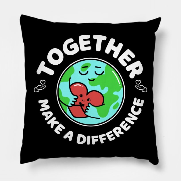 Thanksgiving -  Together Make a Difference Pillow by Nine Tailed Cat