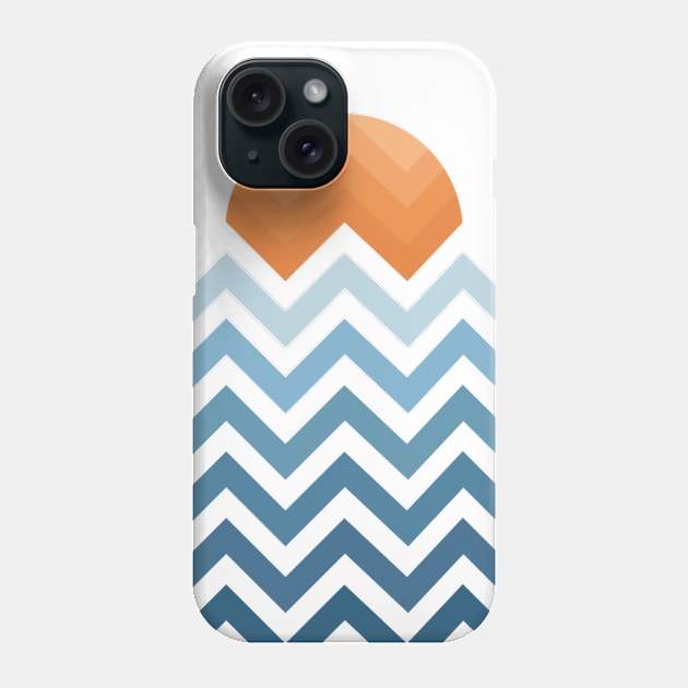 Sunset And Waves Phone Case by RetroArtCulture