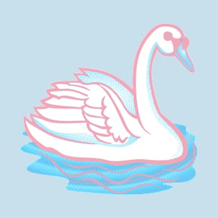 Transgender Pride Swan Design T-Shirt