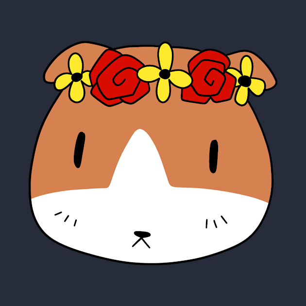 Flower Crown Guinea Pig Face by saradaboru