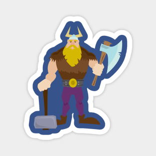 Cartoon viking man Magnet