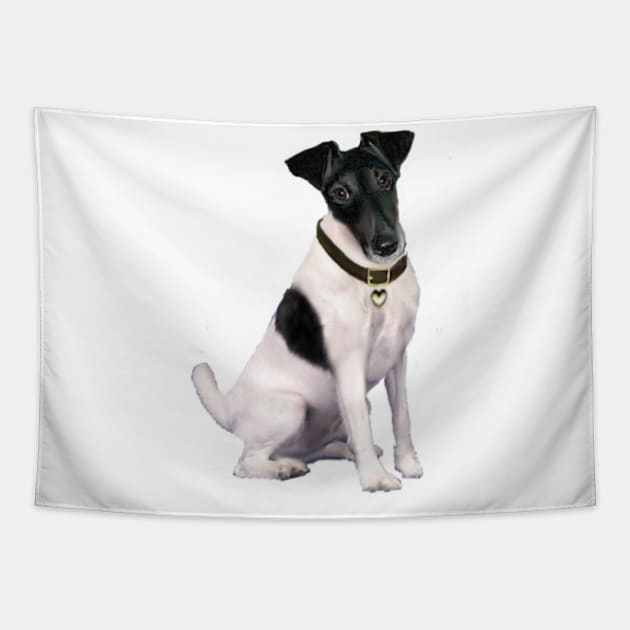 Black and White Smooth Fox Terrier Tapestry by Dogs Galore and More