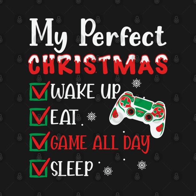 My Perfect Christmas Plan Gamer Boys Girls Christmas Gift by BadDesignCo