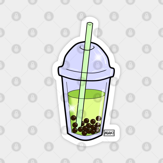 Green neon bubbletea Magnet by MakiArts