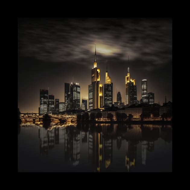 Frankfurt a.M. skyline by night Germany by KK-Royal